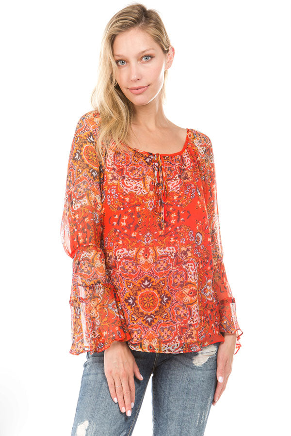 NOVA LONG SLEEVE TOP (DARK ORANGE)- VT1086