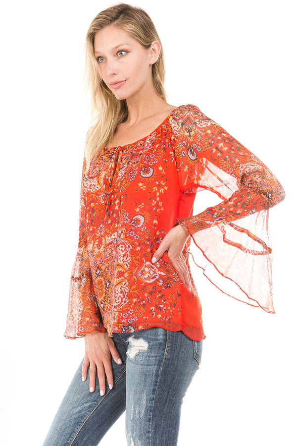 NOVA LONG SLEEVE TOP (DARK ORANGE)- VT1086