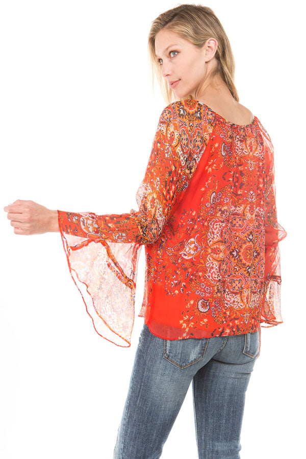NOVA LONG SLEEVE TOP (DARK ORANGE)- VT1086