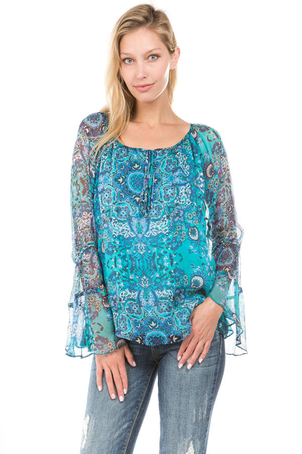 NOVA LONG SLEEVE TOP (TEAL)- VT1086