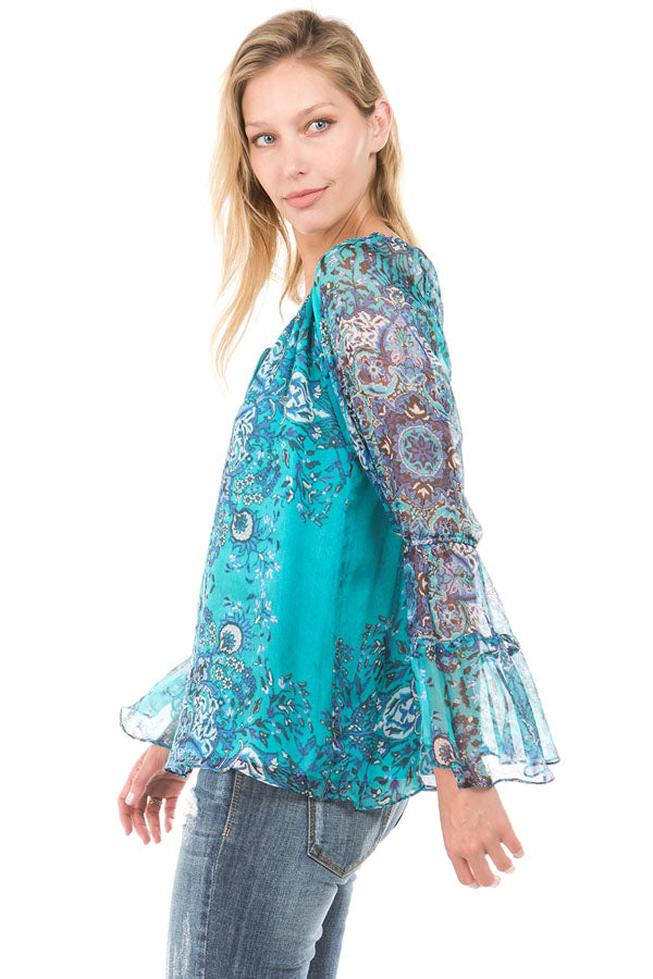 NOVA LONG SLEEVE TOP (TEAL)- VT1086