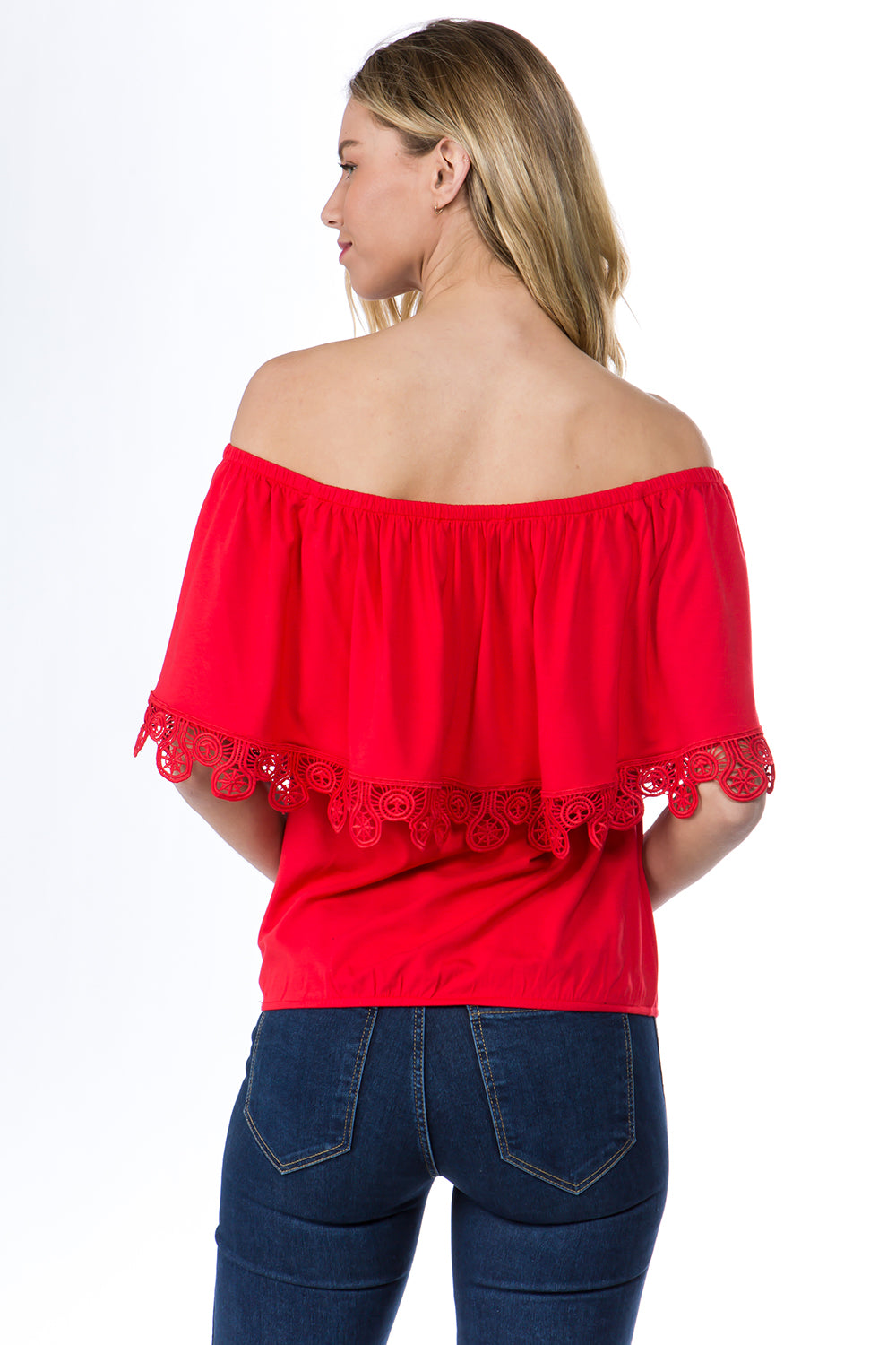 BAMBI OFF SHOULDER TOP (RED)- VT1234