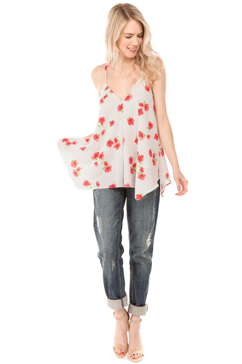 CAMI TOP (White/Small Flowers)- VT1308P