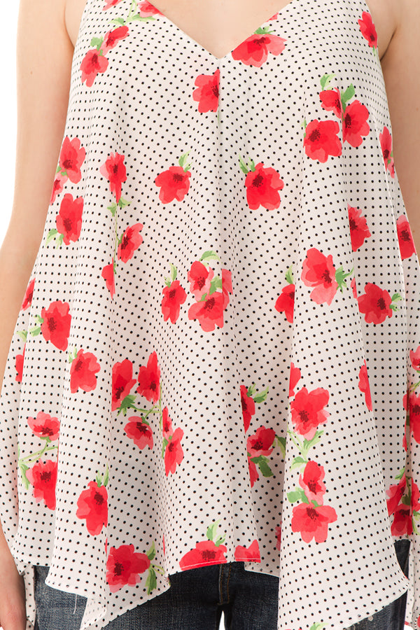 CAMI TOP (White/Small Flowers)- VT1308P
