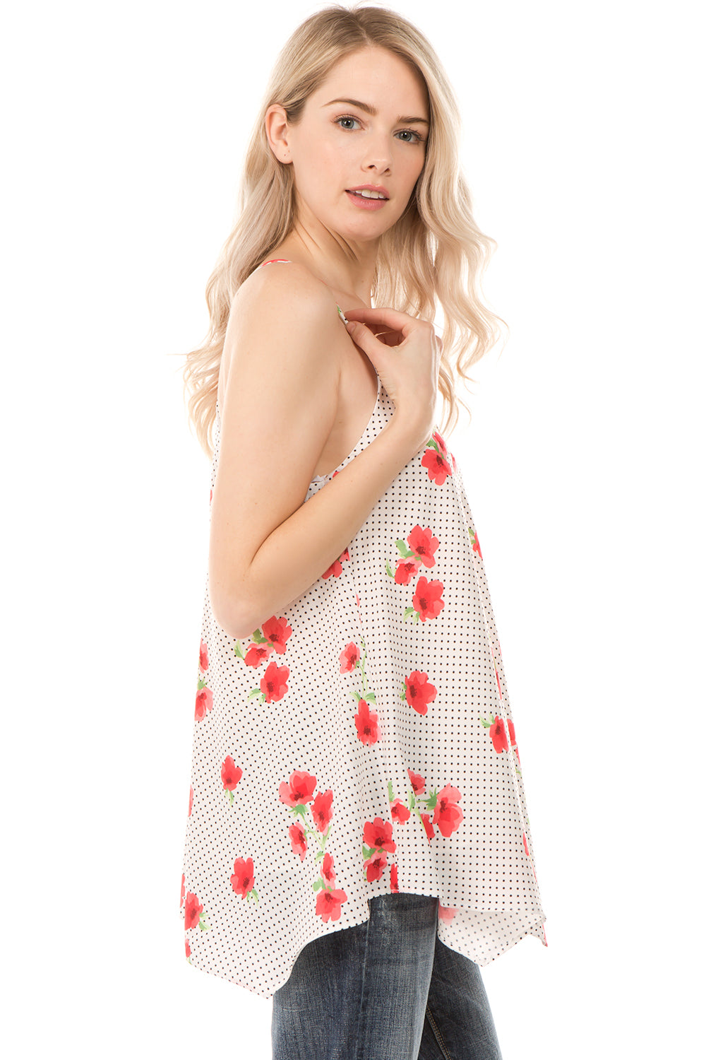 CAMI TOP (White/Small Flowers)- VT1308P