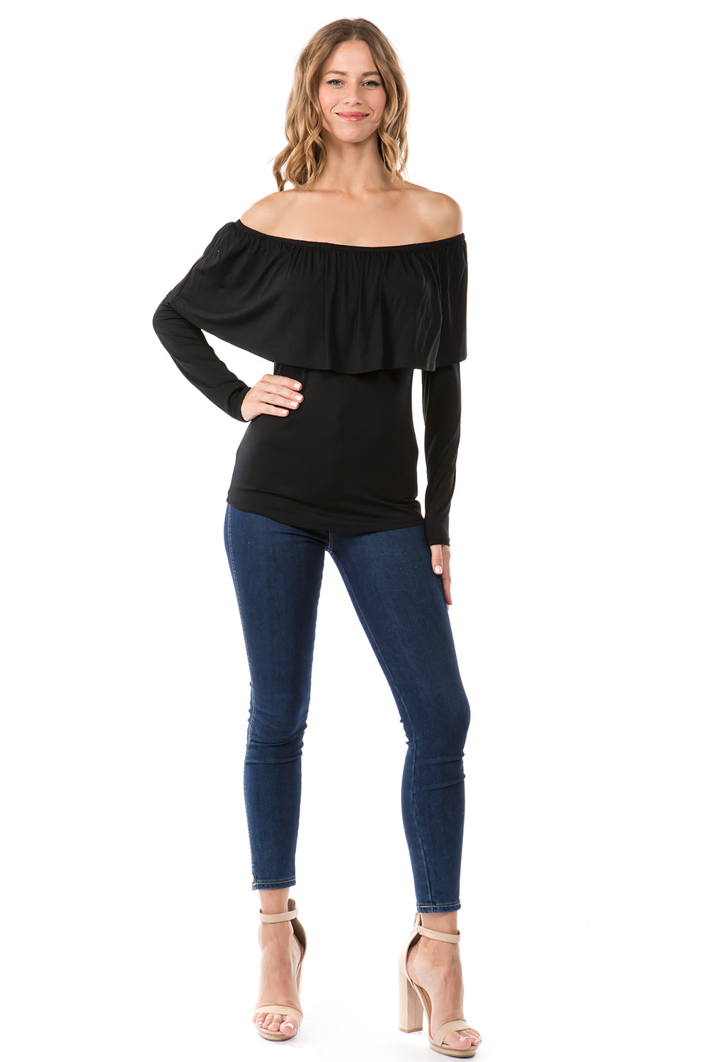 KAILA OFF SHOUDER TOP (BLACK)- VT1514