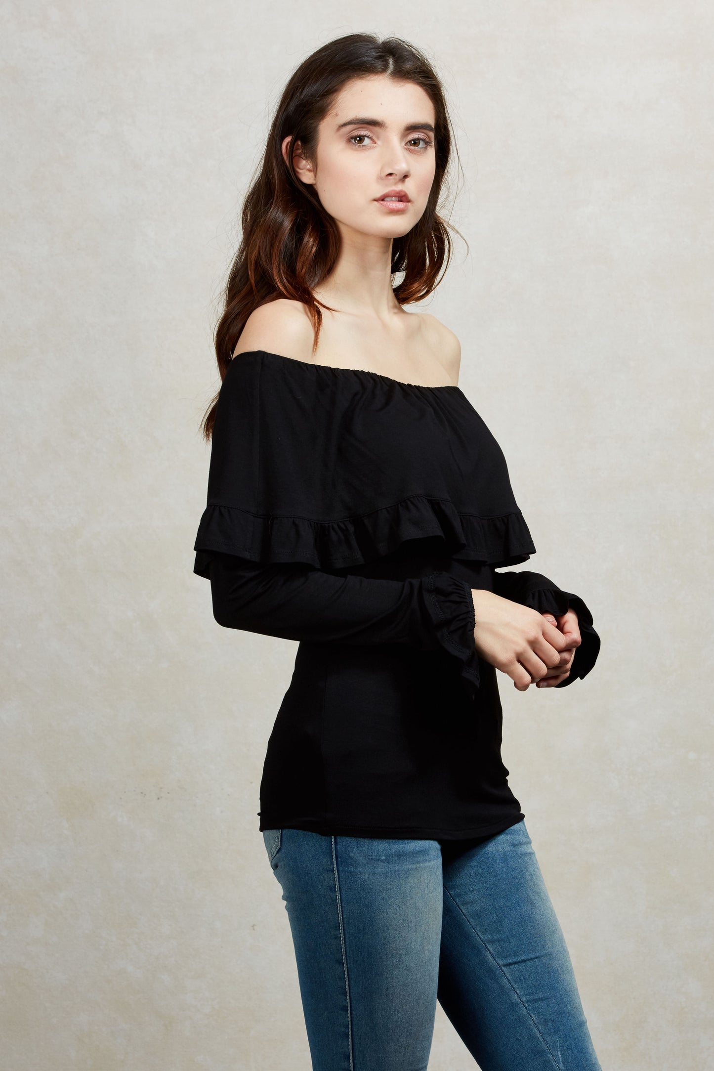 EDITA OFF THE SHOULDER TOP (BLACK)-VT1566