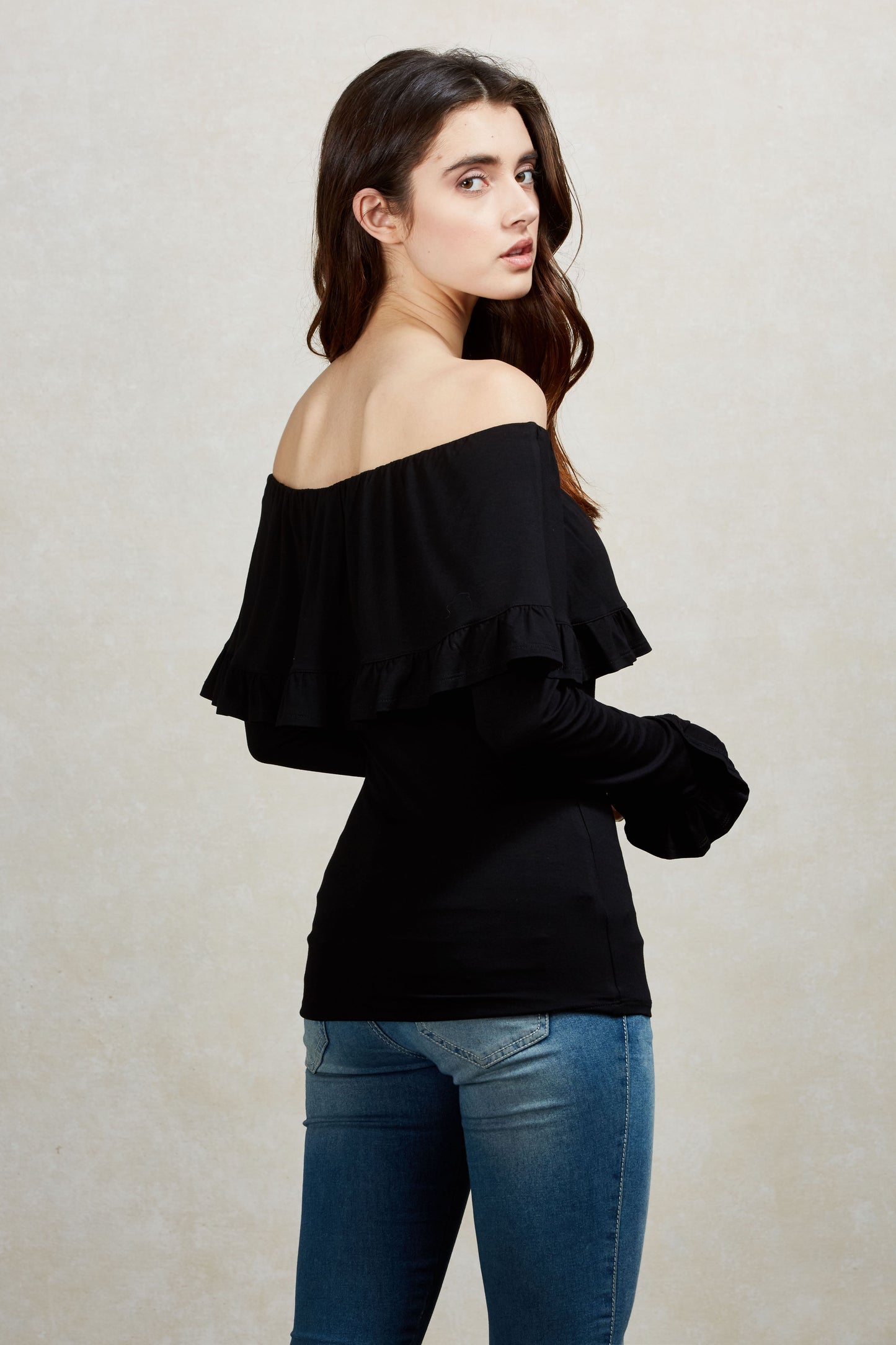 EDITA OFF THE SHOULDER TOP (BLACK)-VT1566