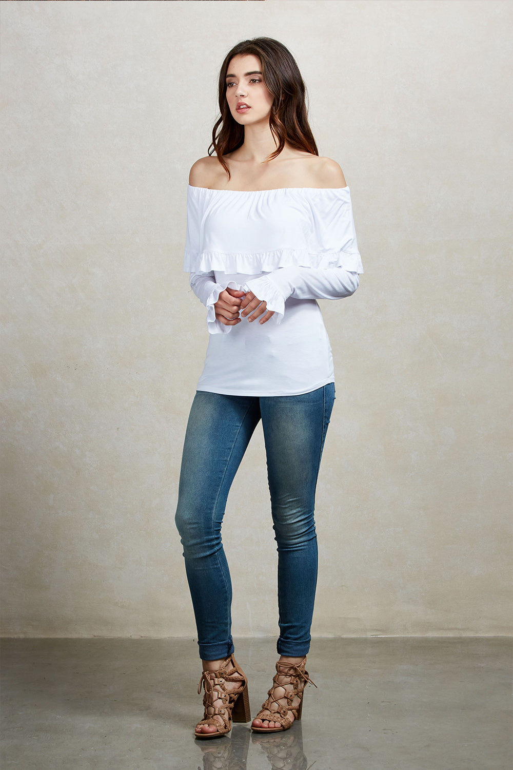 EDITA OFF THE SHOULDER TOP (WHITE)-VT1566