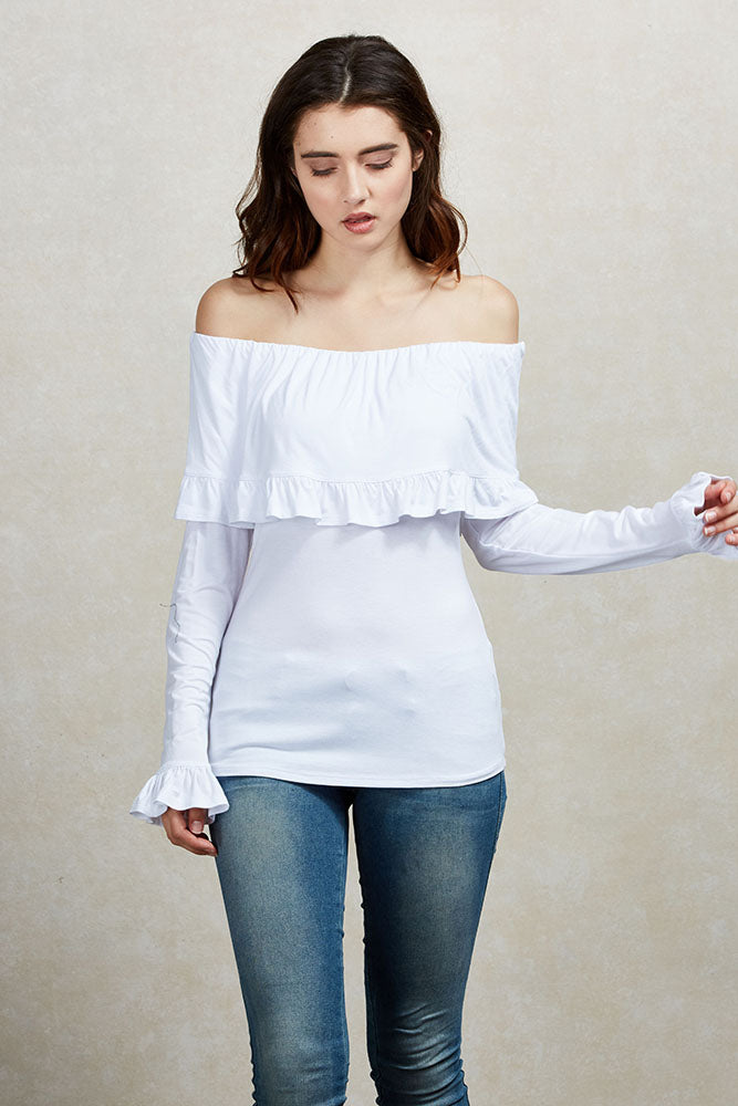 EDITA OFF THE SHOULDER TOP (WHITE)-VT1566