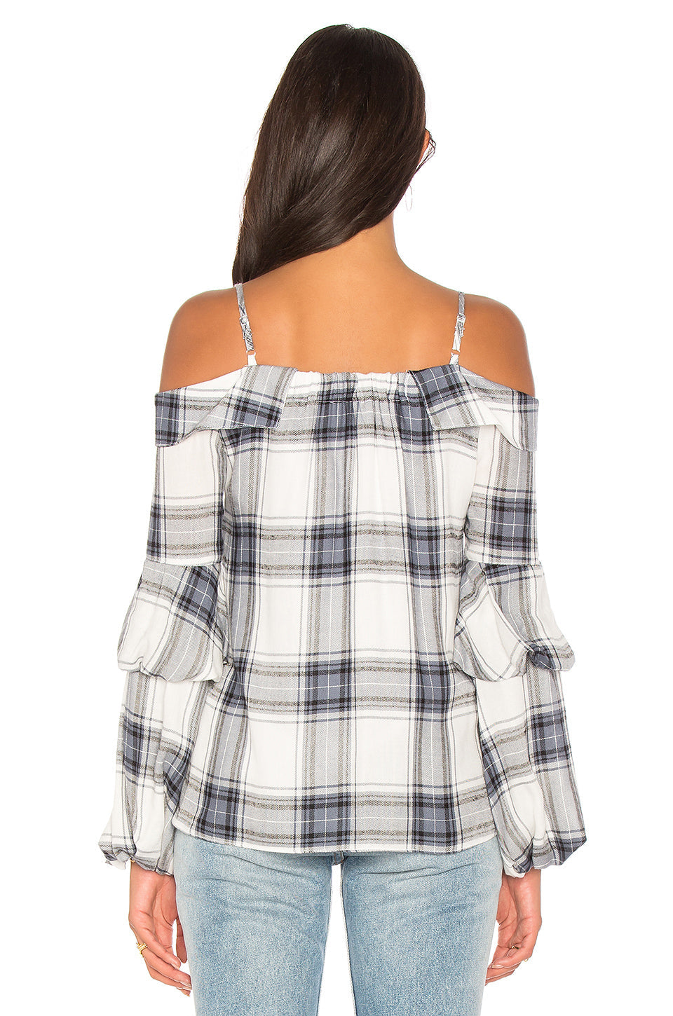 BUBBLY PLAID TOP (BLUE MULTI)-VT1856