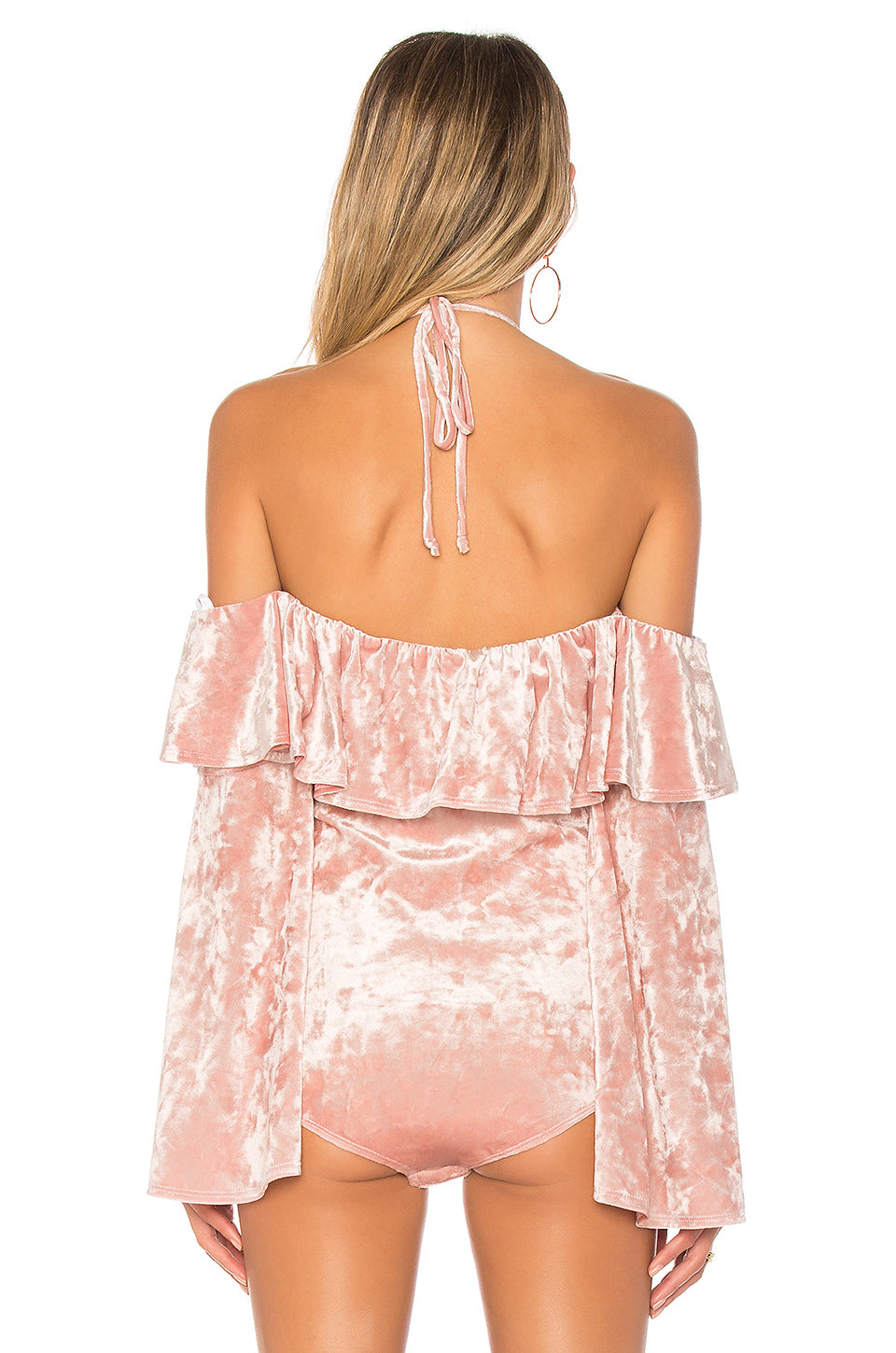VENESSA HALTER BODYSUIT (Ash Pink)- VT1925