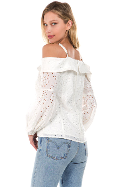 ALANA OFF SHOULDER TOP (White)- VT2078