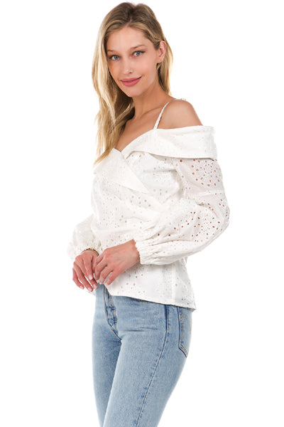 ALANA OFF SHOULDER TOP (White)- VT2078