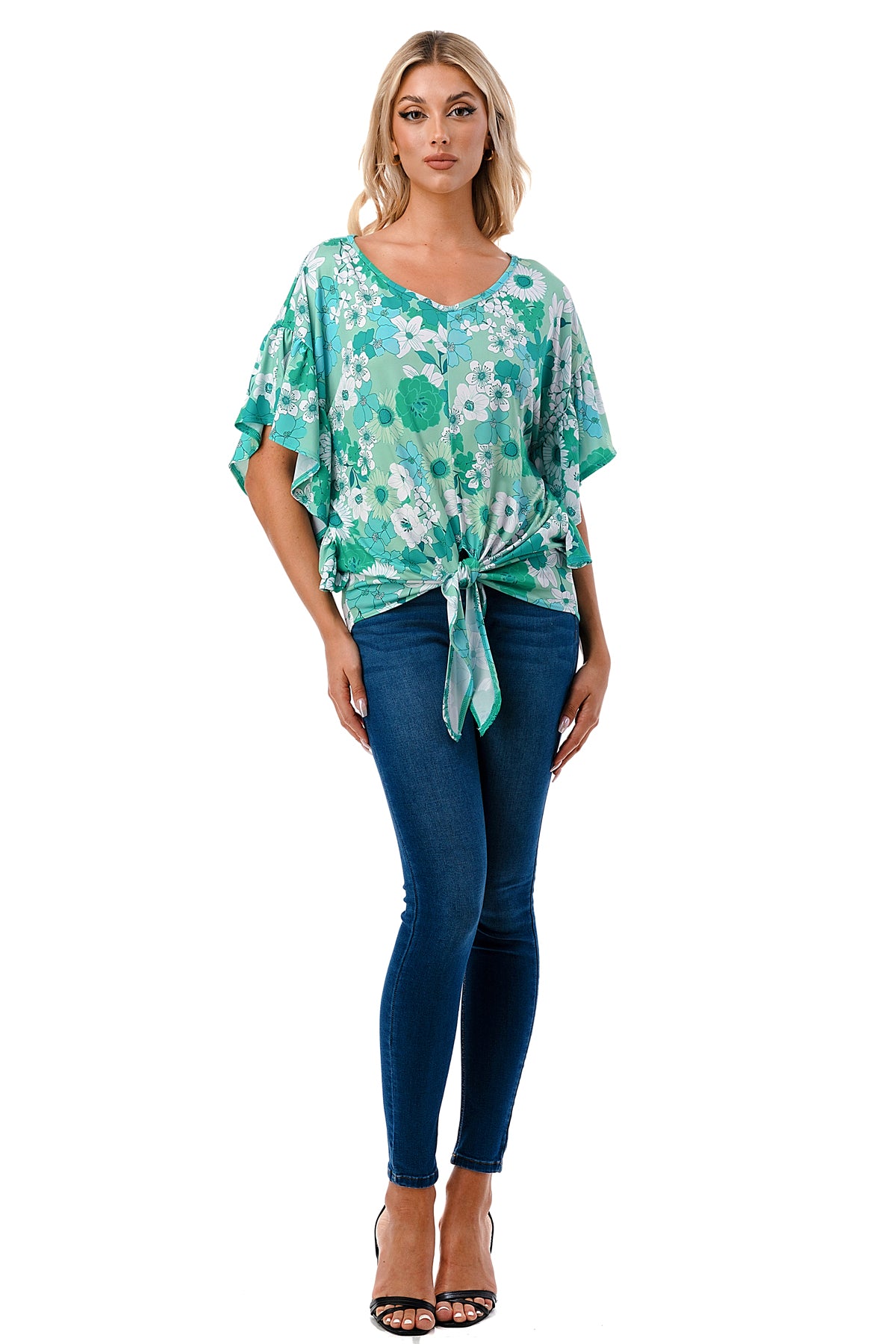 AYLA TOP (GREEN FLORAL)- VT2208