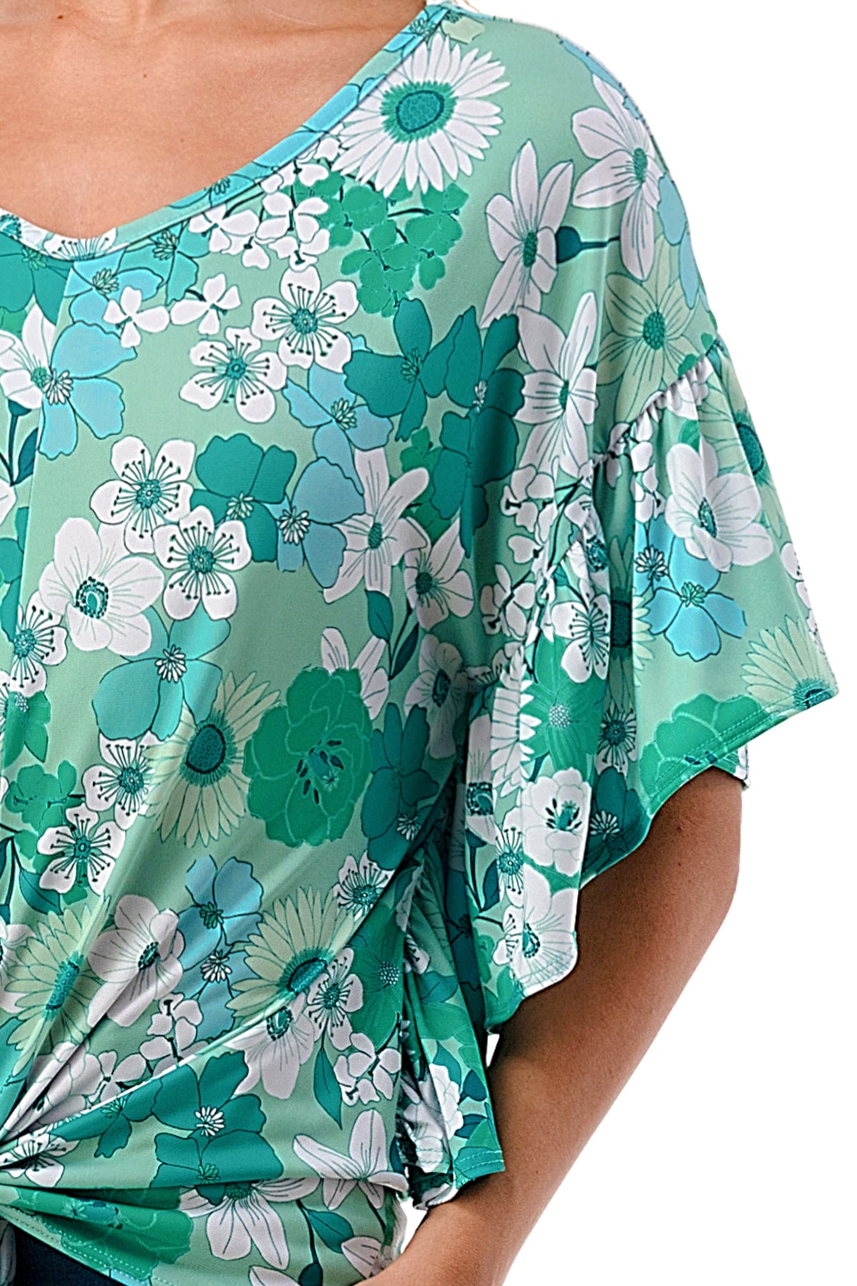 AYLA TOP (GREEN FLORAL)- VT2208