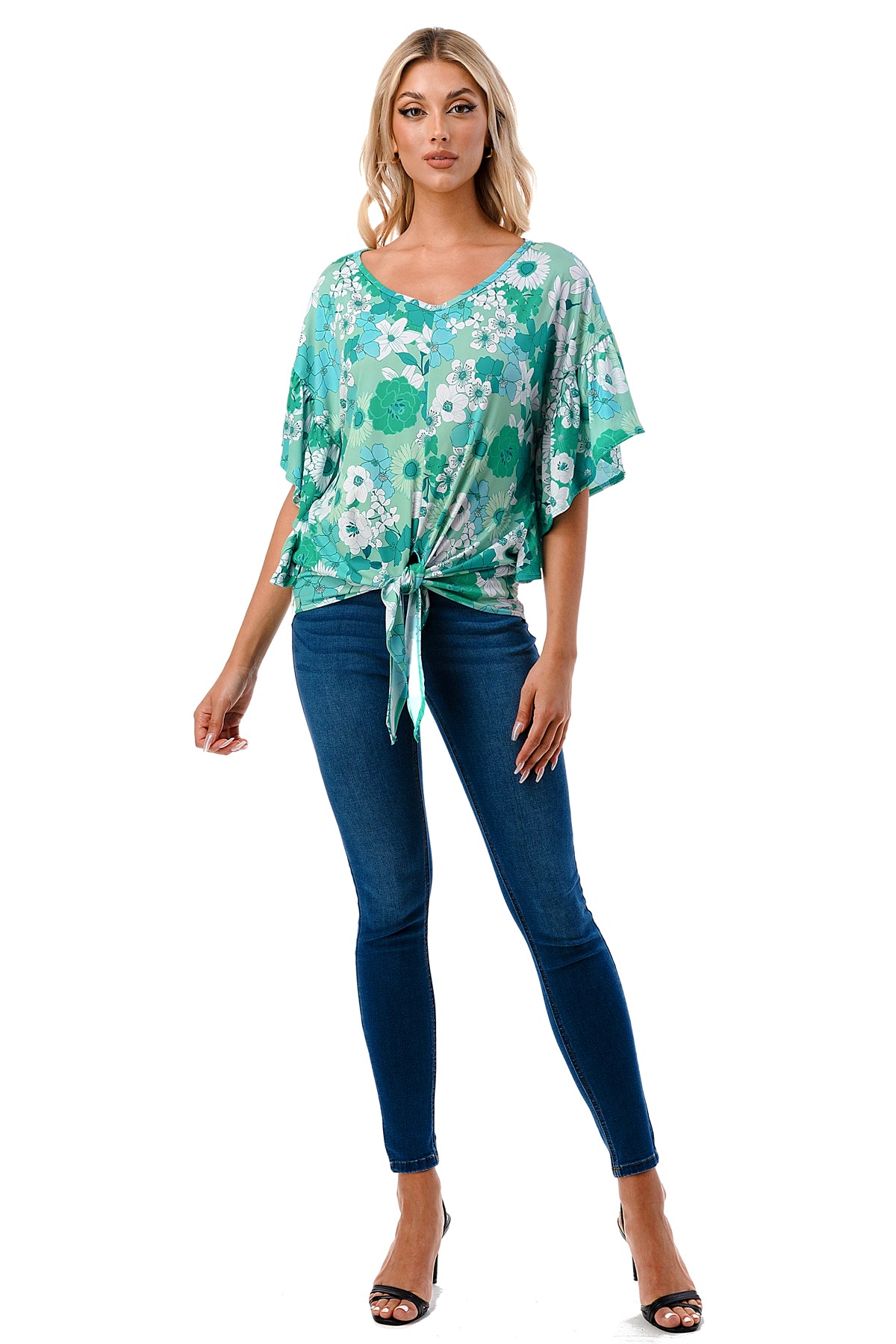 AYLA TOP (GREEN FLORAL)- VT2208