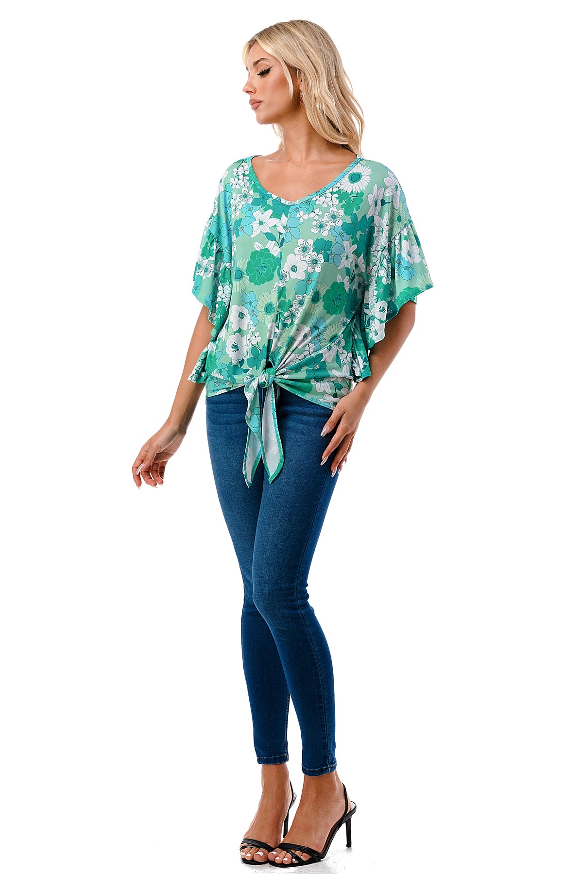 AYLA TOP (GREEN FLORAL)- VT2208
