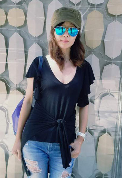 BROOKLYN WAIST-TIE TOP (Black)- VT2216