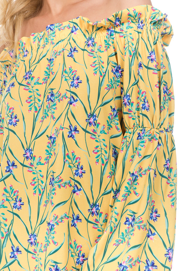 POPPY OFF SHOULDER TOP (Yellow)- VT2232