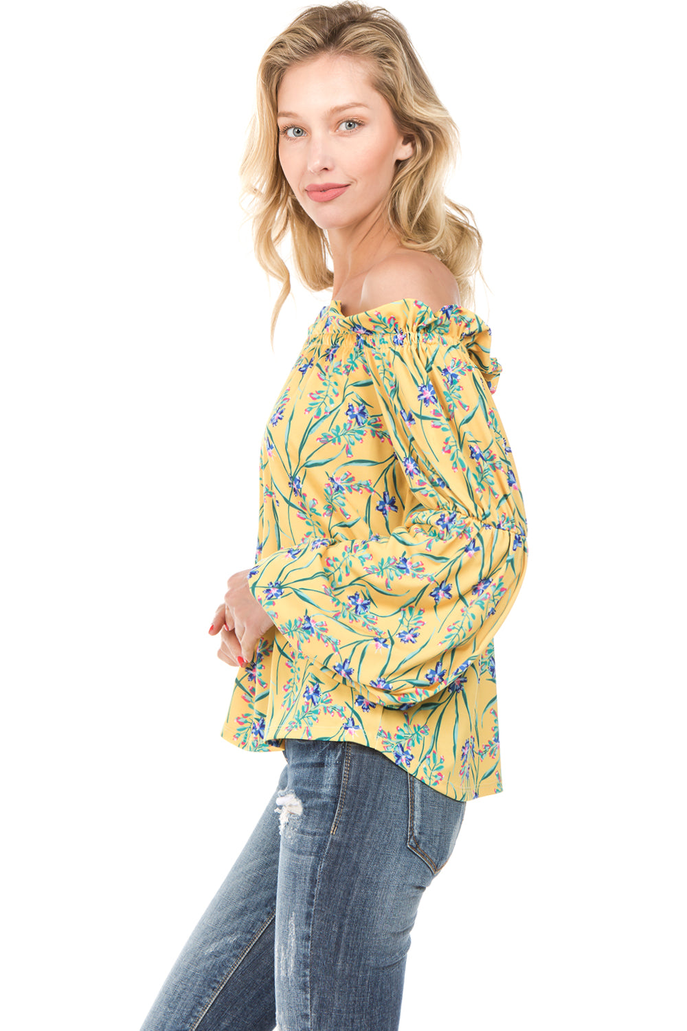 POPPY OFF SHOULDER TOP (Yellow)- VT2232