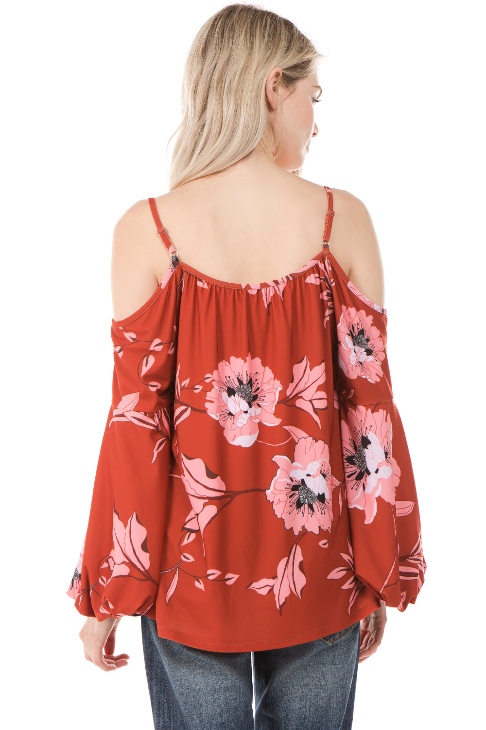 MAREN OPEN SHOULDER TOP (Wine)- VT2287
