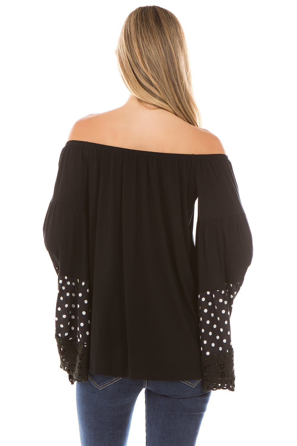 LYDIA BELL SLEEVE TOP (Black)- VT2289