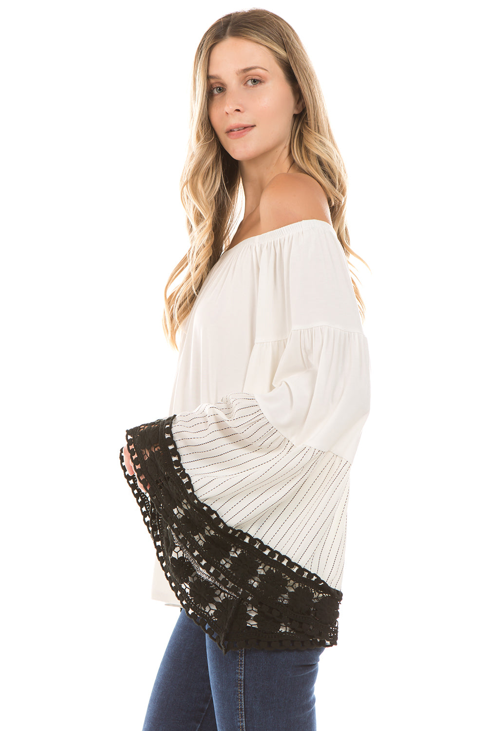 LYDIA BELL SLEEVE TOP (Ivory)- VT2289