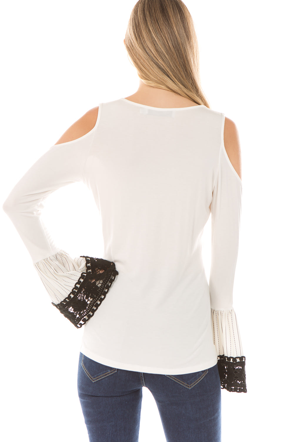 LYDIA BELL SLEEVE TOP (Ivory)- VT2290