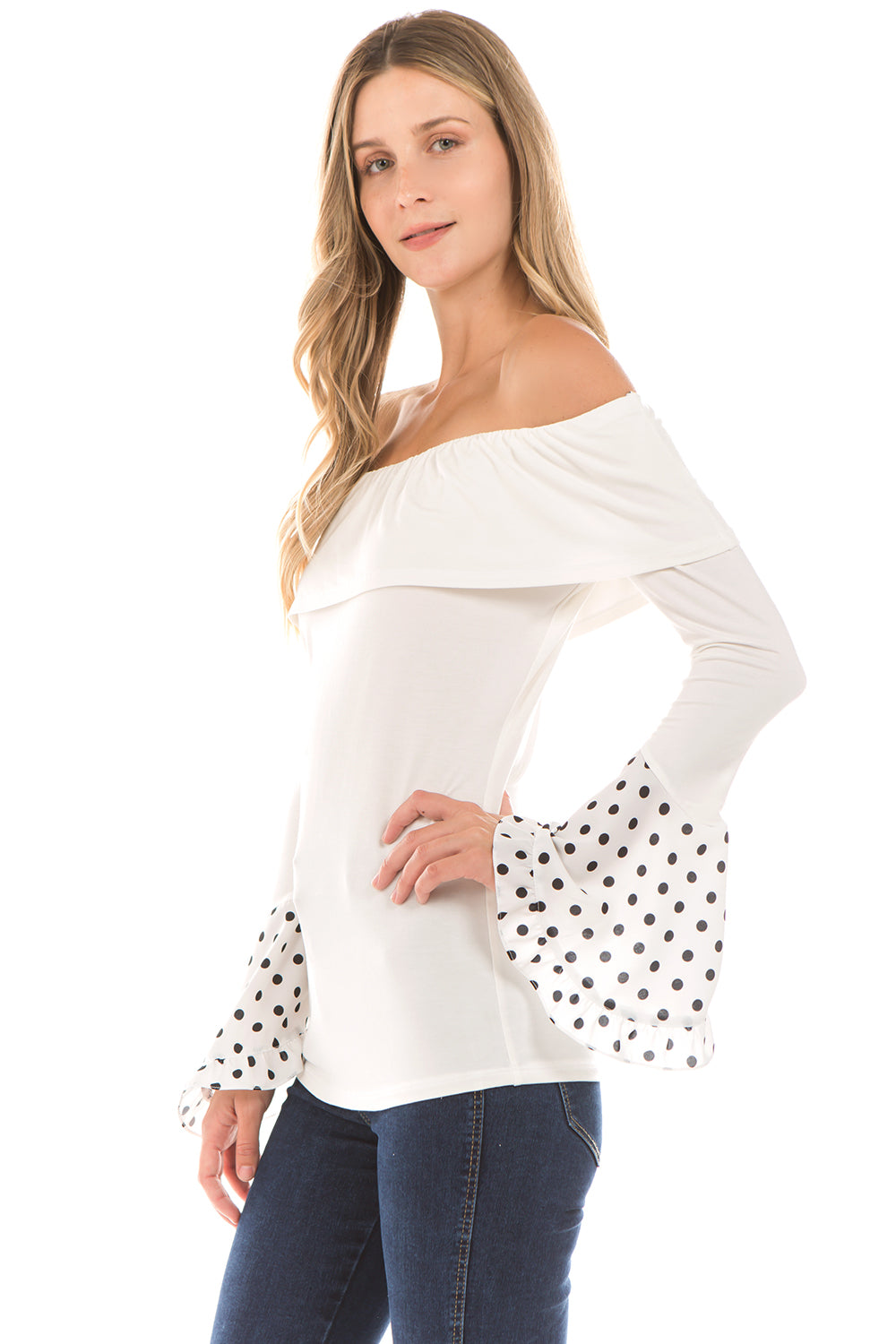 CLARA BELL SLEEVE TOP (IVORY)- VT2291