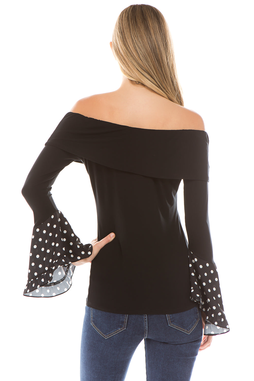 CLARA BELL SLEEVE TOP (BLACK)- VT2291