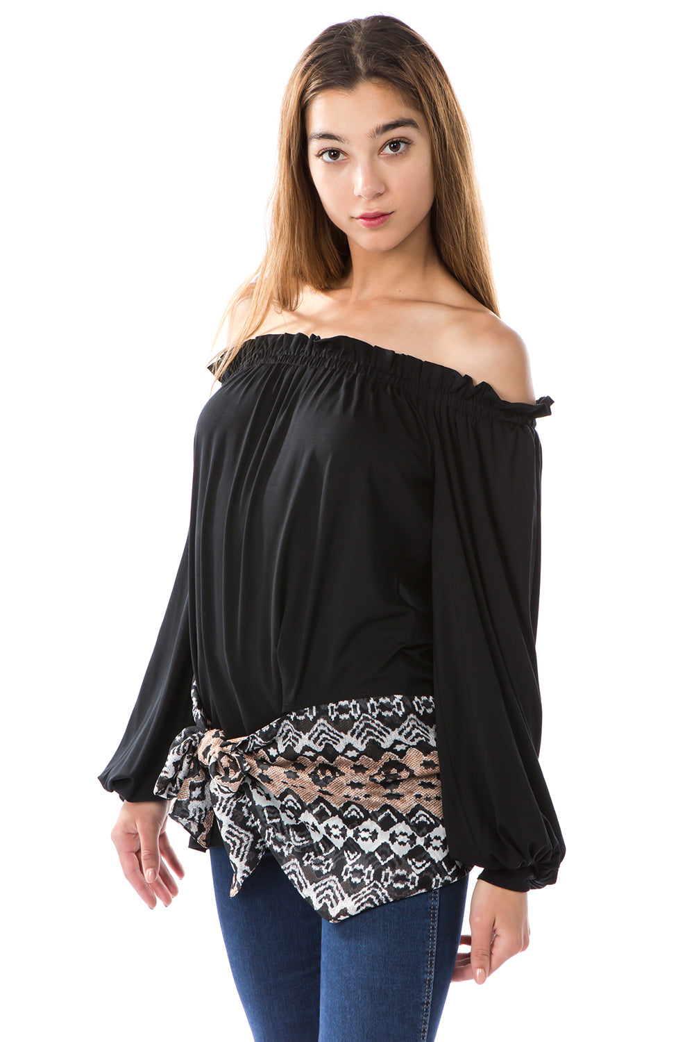 KAIA RIBBON BAND TOP (Black)- VT2296A