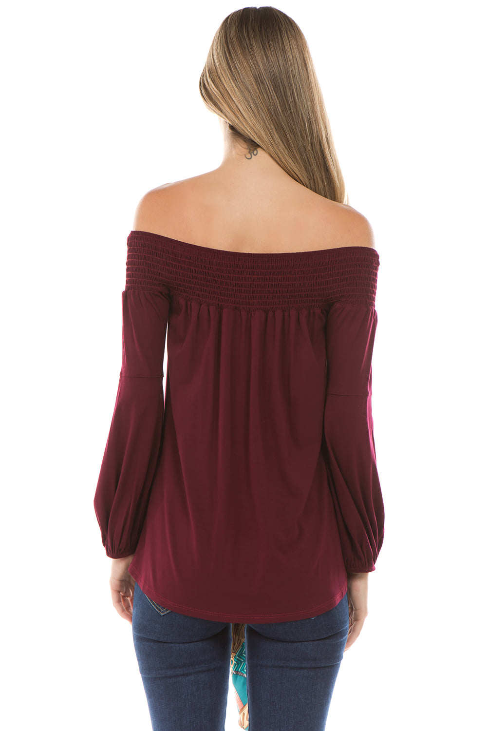 ZELDA OFF SHOULDER TOP (Wine)- VT2301