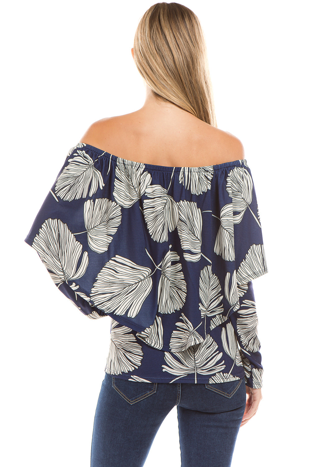 LUCIA CONVERTIBLE LONG SLEEVE TOP (Navy) - VT2359