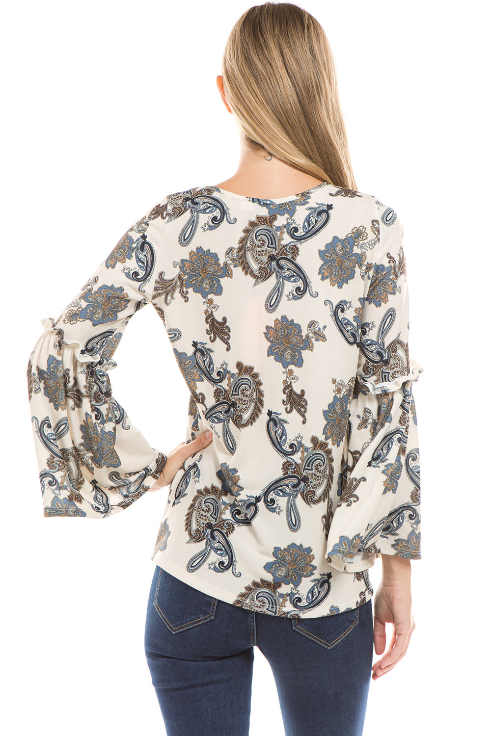 MATILDA BELL SLEEVE TOP (Ivory) - VT2374