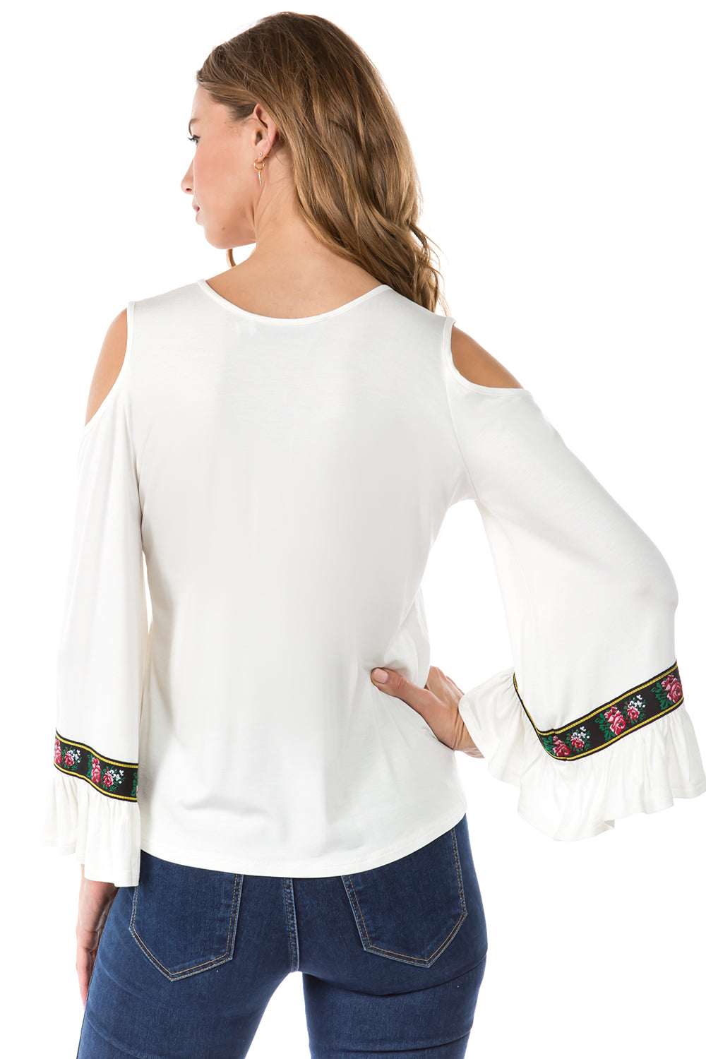 CONSTANCE OPEN SHOULDR TOP (IVORY)- VT2399T