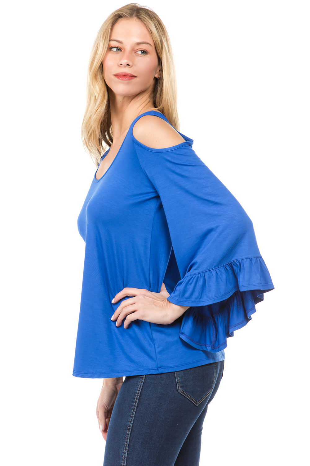 CONSTANCE OPEN SHOULDR TOP (ROYAL BLUE)- VT2399