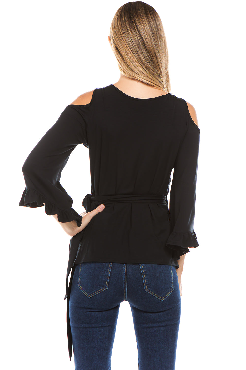 BEYONCE WRAP TOP (BLACK)- VT2406