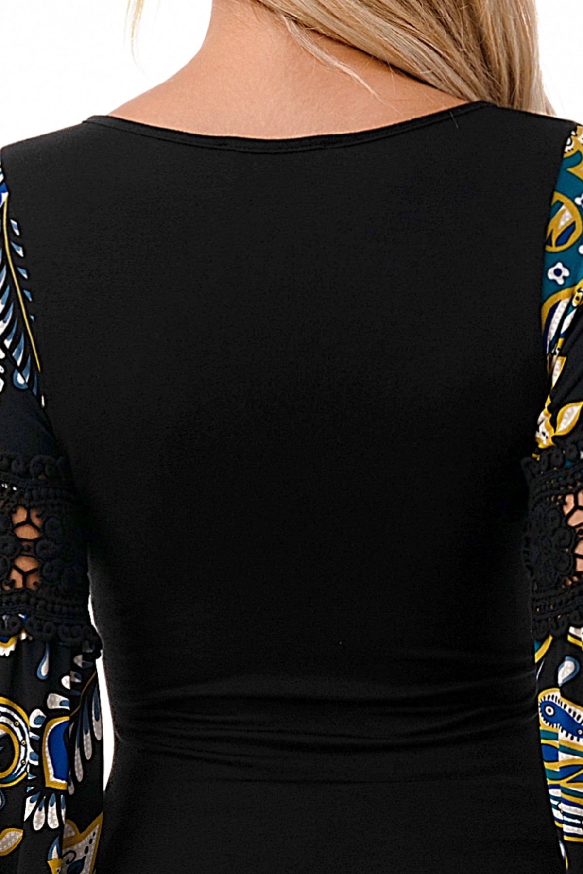 KINSLEY WRAP TOP (BLACK / GREEN ROCCO)- VT2436