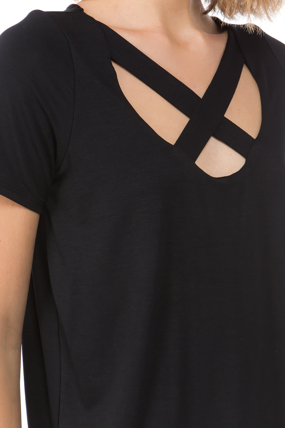 OTTILIE CROSS FRONT TOP (BLACK)- VT2469