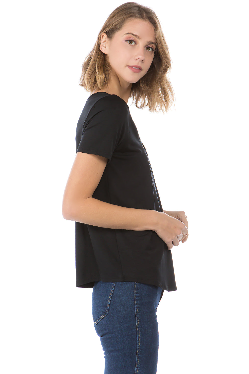 OTTILIE CROSS FRONT TOP (BLACK)- VT2469