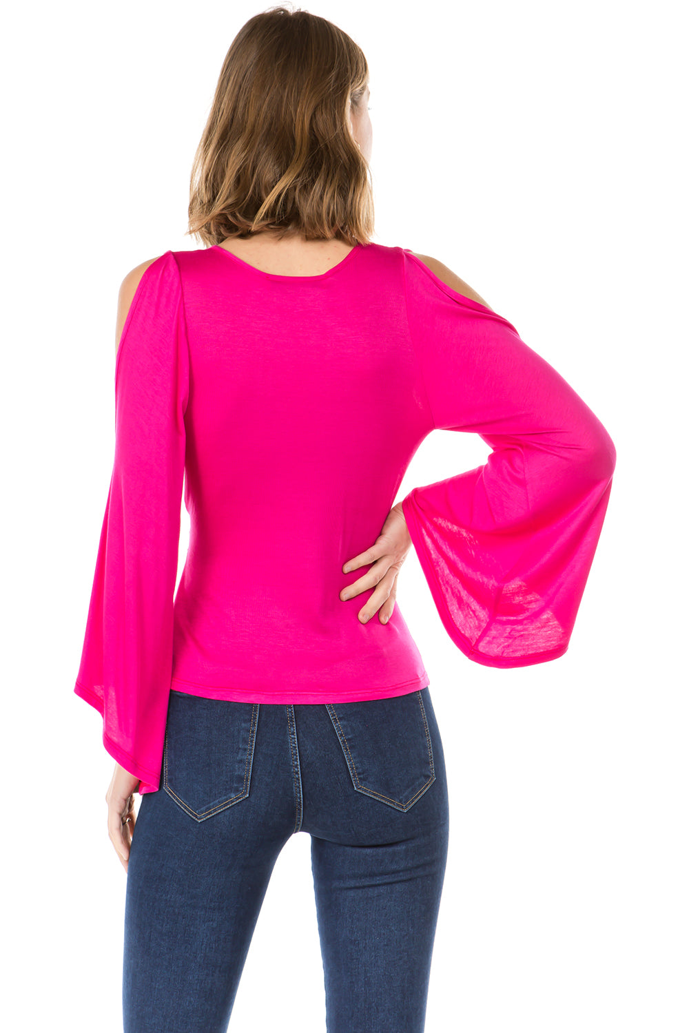 SOLID EDEN WRAP TOP (FUSCHIA)- VT2486S