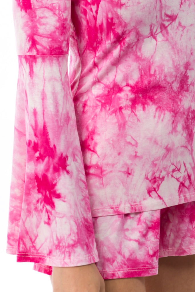 AMY OFF SHOULDER TOP (FUSCHIA TIE DYE)- VT2492T