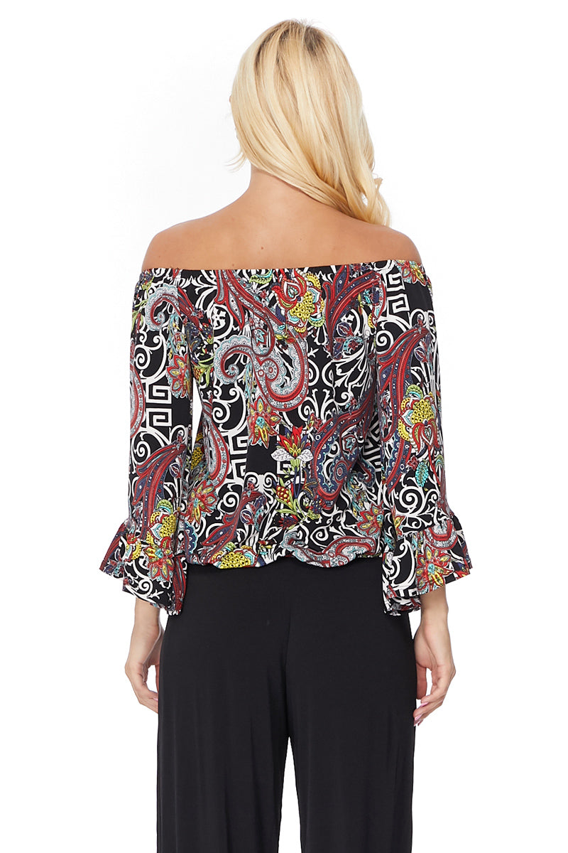 NIKI OFF SHOULDER TOP (MULTI)- VT2509-NIKI