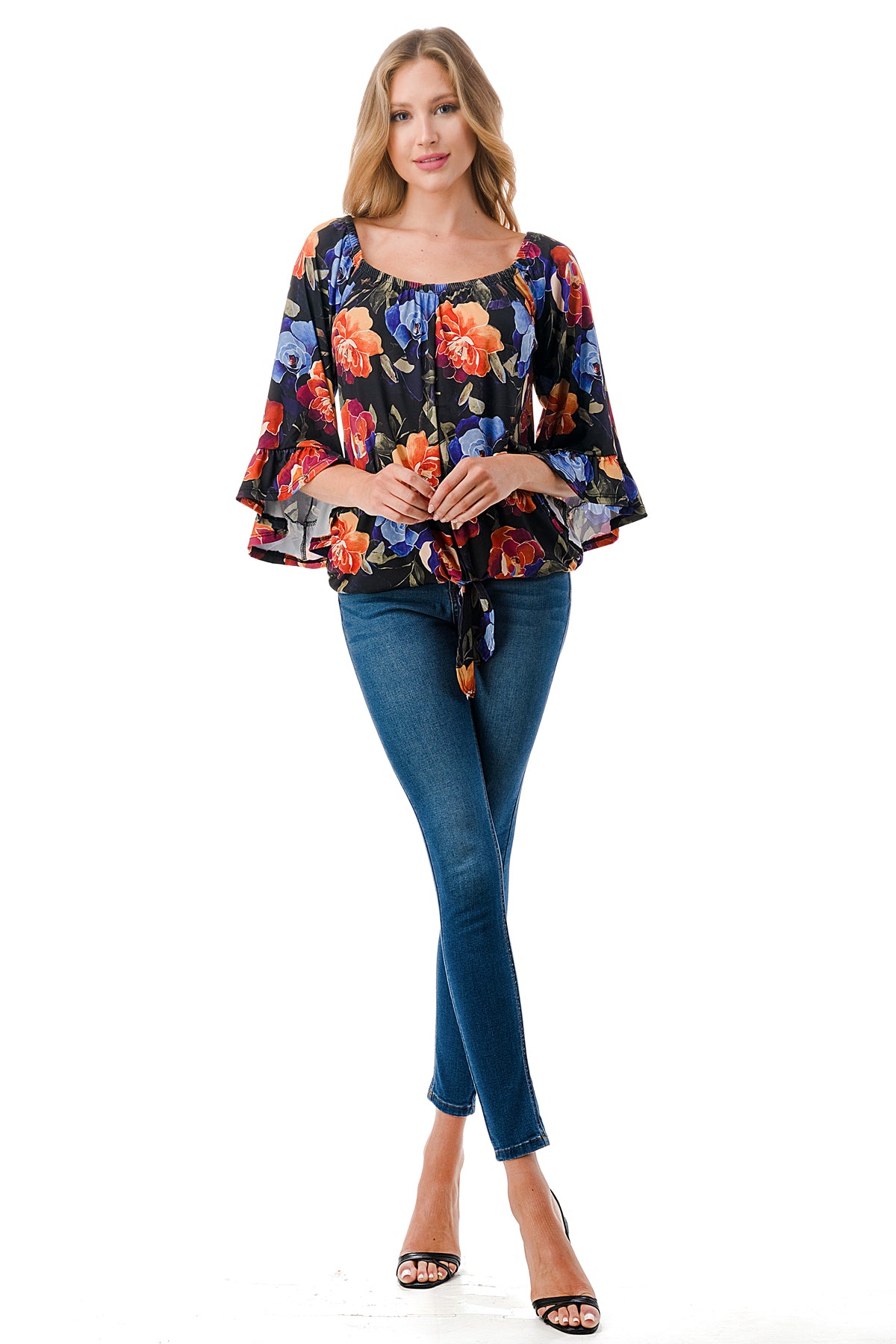 HARRIET OFF SHOULDER TOP (FALL FLOWER)- VT2509
