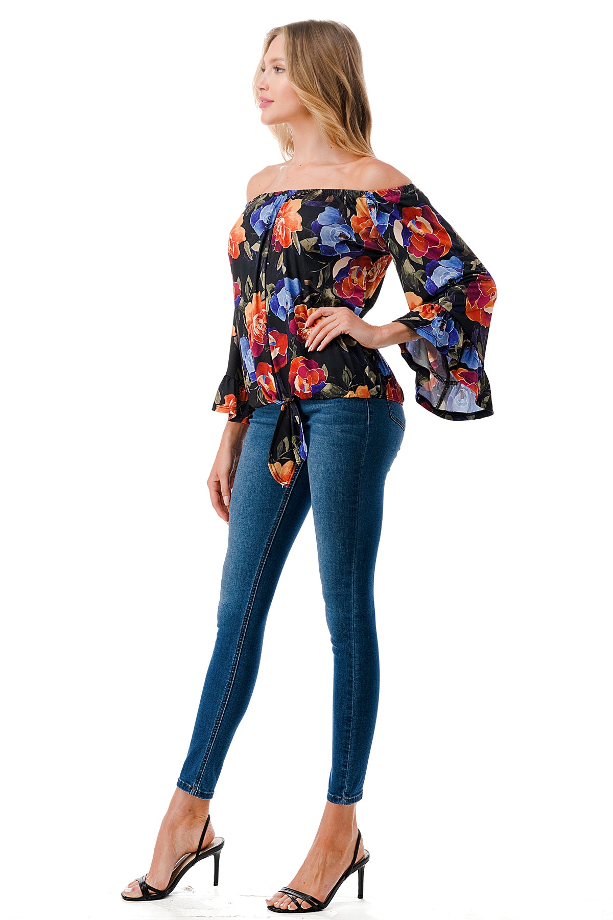 HARRIET OFF SHOULDER TOP (FALL FLOWER)- VT2509