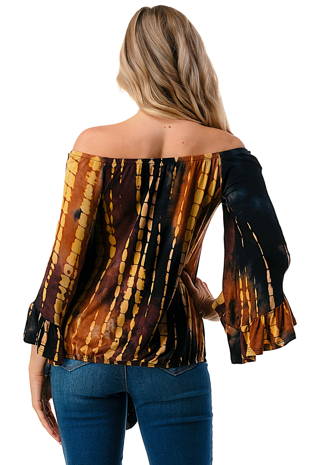 HARRIET OFF SHOULDER TOP (RUST BAMBOO)- VT2509