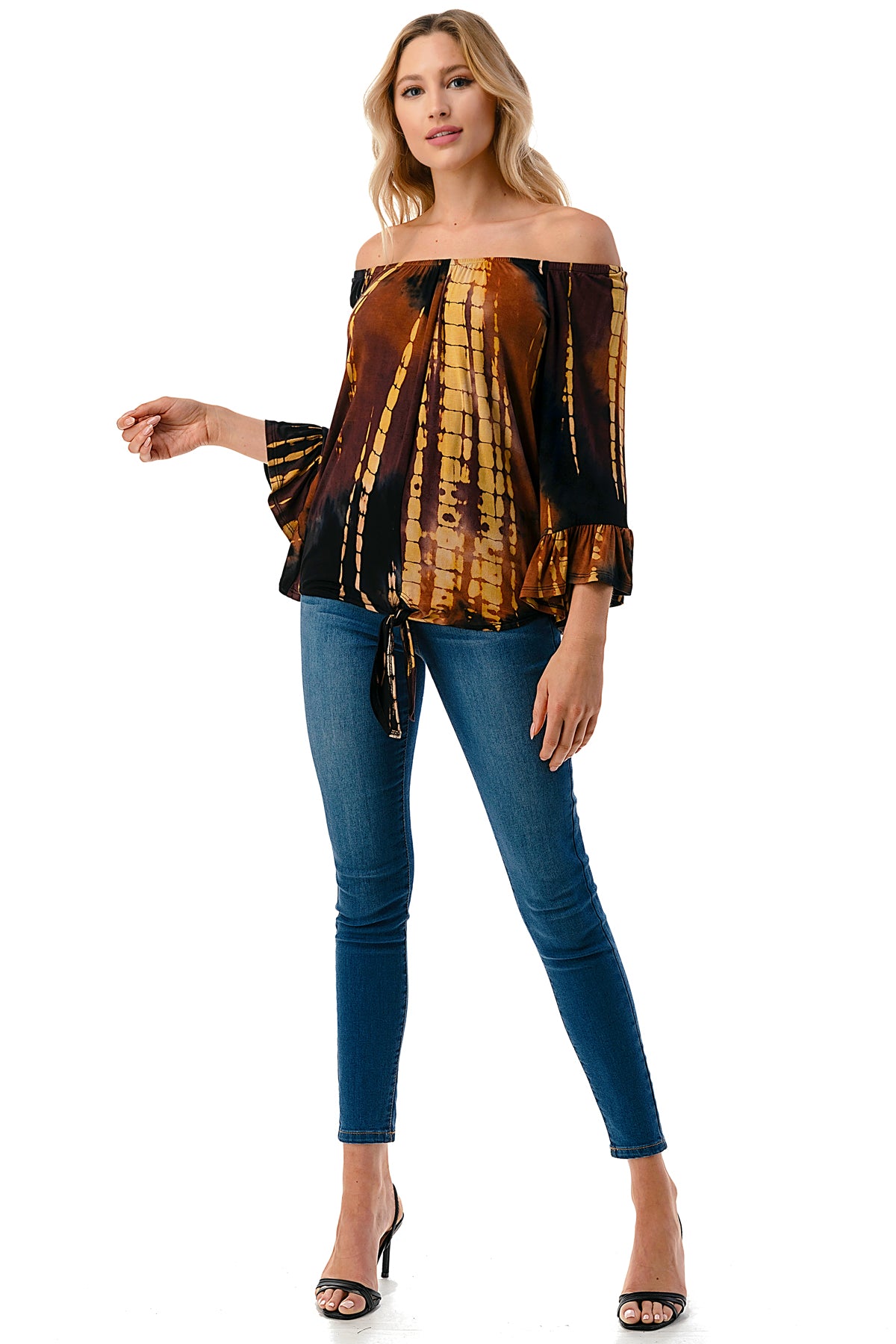 HARRIET OFF SHOULDER TOP (RUST BAMBOO)- VT2509