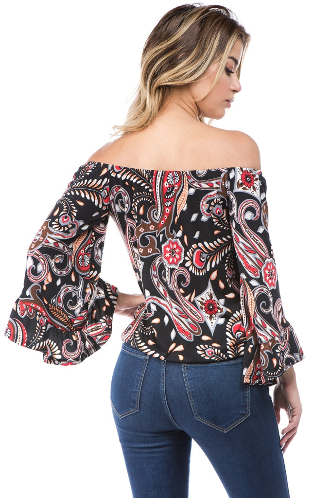 HARRIET OFF SHOULDER TOP (ROCCO)- VT2509