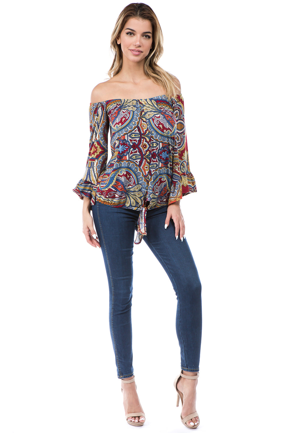 HARRIET OFF SHOULDER TOP (RUBI)- VT2509